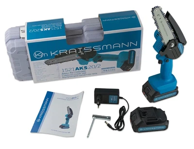 Аккумуляторная цепная мини-пила KRAISSMANN 1521 AKS 20/2 (шина 150мм. 2-аку-2Ач зарядное)