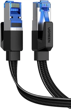 Высокоскоростной интернет кабель RJ45 Ethernet UGREEN плоский плетенный Lan сетевой кабель шнур 2 м (40171)