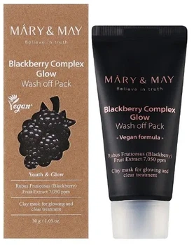 Maska do twarzy Mary&May Blackberry Complex Glow Wash Off Pack glinkowa 30 g (8809670682095)