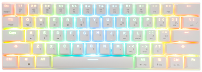 Клавіатура бездротова, дротова Motospeed СK62, RGB, BT, USB White ENG, UKR, RUS Outemu Red (CK62-WhiteRed)