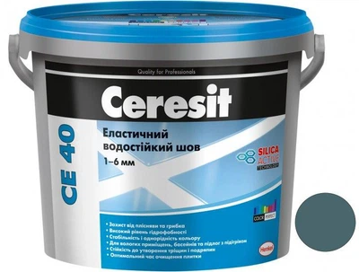 Затирка Ceresit CE 40 Trend Collection Эластичный водостойкий шов 2кг стальной серый 111