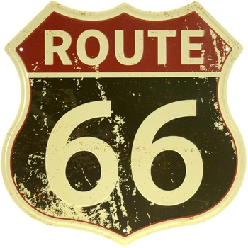 Металева табличка "Route 66 (Потертості)" (ms-104188)