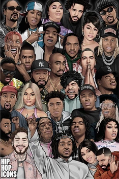 Постер плакат "Hip Hop Icons" 61x91.5см Pyramid International (ps-104210)