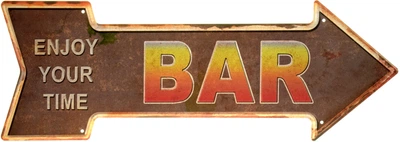 Металлическая табличка "Бар (Наслаждайтесь Временем)" (ms-104174)