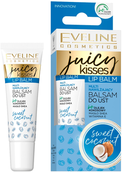 Бальзам для губ Eveline Cosmetics Juicy Kisses Lip Balm мульти-зволожуючий Sweet Coconut 12 мл (5903416007395)