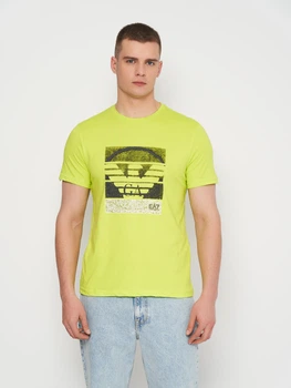 Футболка хлопковая длинная мужская Emporio Armani 9185.40 S (44) Салатовая (2000000007915)