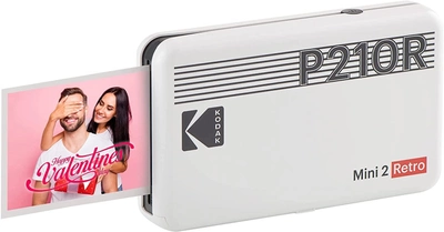Фотопринтер Kodak Mini 2 Retro Білий 2.1 x 3.4 + 60 аркушів + набір аксесуарів (0192143003342)