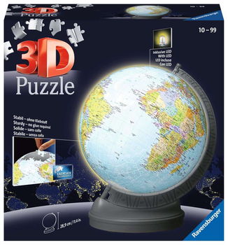 Puzzle Ravensburger 3D Globe With Light 540 elementów (4005556115495)
