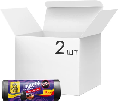 Упаковка пакетів для сміття Family Home Технологія потрійної дії Big&Strong 70x105 см Чорні 120 л 10 шт х 2 упаковки (4820185122122/2000999989155)