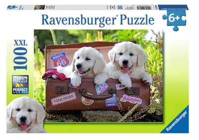 Puzzle Ravensburger Traveling Puppies 100 elementów (4005556105380)