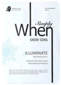 Маска для обличчя Simply When Snow Sonr Illuminate Sheet Mask освітлювальна 23 мл (887652003449)