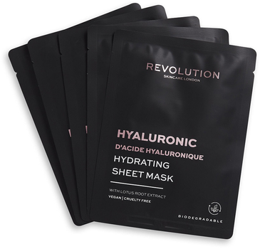 Маска в аркуші Revolution Skincare Hyaluronic Acid Hydration Sheet Mask зволоження за допомогою гіалуронової кислоти 5 шт (5057566263856)