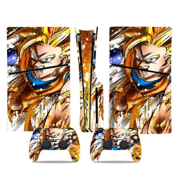 Виниловая наклейка для Sony PlayStation PS5 Slim Anime Dragon Ball Son Goku Gold
