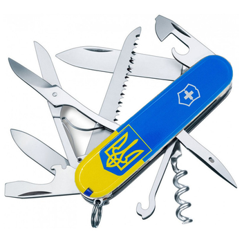 Нож Victorinox Huntsman Ukraine 91 мм Герб на прапорі вертикальний (1.3713.7_T3030p)