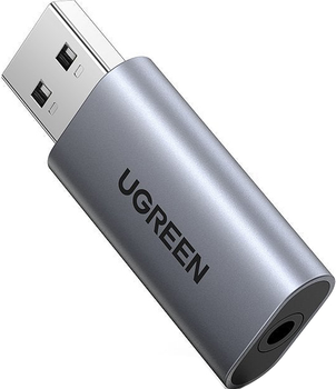 Звуковая карта Ugreen CM383 USB AUX Jack TRRS (Mic & Ear) ALC4030 Серая (6957303888641)