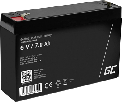 Аккумуляторная батарея Greencell AGM 6V 7Ah (5902701411589)