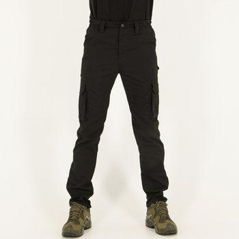 Брюки мужские Карго повседневные с карманами, ткань канвас, цвет черный, 52