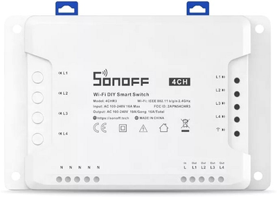 Розумний 4-канальний перемикач Wi-Fi Sonoff 4CHR3 (M0802010003)