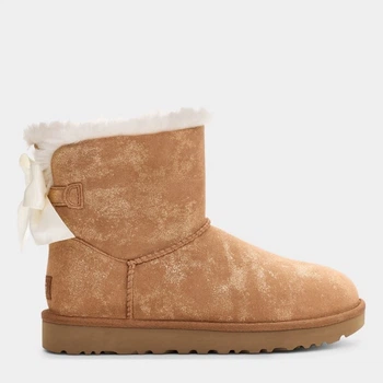 Женские угги низкие замшевые с мехом UGG 194017399 38 24.5 см Коричневые (1159795388)
