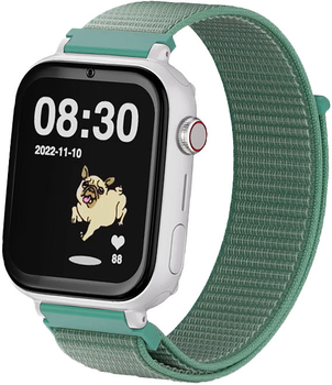 Smartwatch SaveFamily Biały + Miętowo-zielony pasek z tkaniny SF-SW+B.CTVM (8495390778332)