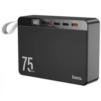 Павербанк 75000 mAh УМБ Power Bank HOCO Overlord J94 Type-C 3USB QC Black ТМ