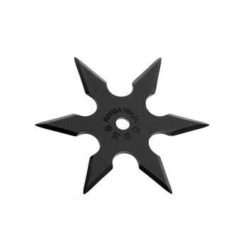 Метальна 6 кінечна зірка сюрікен з надійною та пластичною сталлю 006 чорний