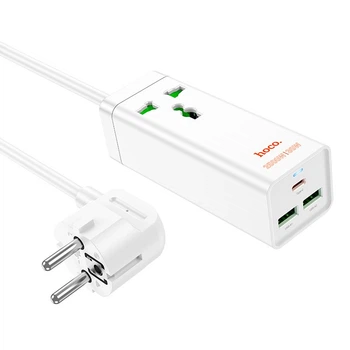 Подовжувач Hoco Talent desktop charger AC9A |2USB/Type-C, PD/QC, 30W/10A| білий