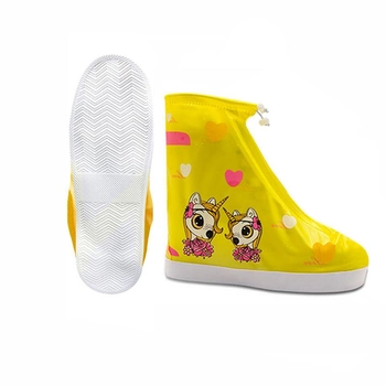 Резиновые бахилы на обувь от дождя Единорог желтый XXL