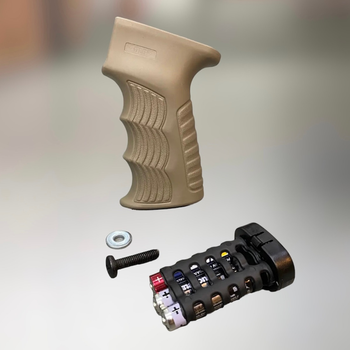 Рукоятка пистолетная для AK 47/74, прорезиненная GRIP DLG-098, цвет Койот, с отсеком для батареек
