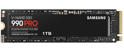 Твердотільний накопичувач M.2 1Tb, Samsung 990 Pro, PCI-E 4.0x4, MLC 3-bit V-NAND, 7450/6900 МБ/с (MZ-V9P1T0BW)