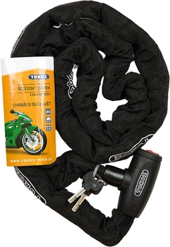 Велосипедний замок Tokoz Moto ланцюговий 200 см 2 ключі Black (TOK-29455)