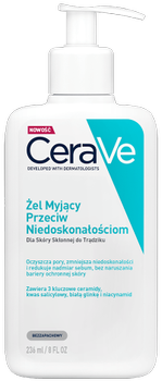 Żel CeraVe głęboko oczyszczający do skóry twarzy i ciała z niedoskonałościami 236 ml (3337875784054)