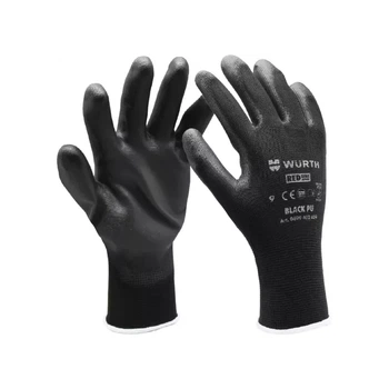 Рукавиці захисні WURTH Black PU 7 Чорні (0899402407)
