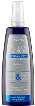 Płukanka w sprayu Joanna Ultra Color System do siwych blond i rozjaśnianych włosów nadająca platynowy odcień Niebieska 150 ml (5901018017309)