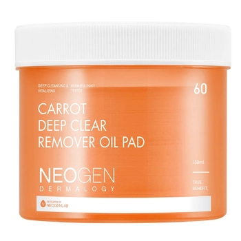 Płatki Neogen Carrot Deep Clear Oil Pad nasączone olejkiem do demakijażu 60 szt (8809653244197)