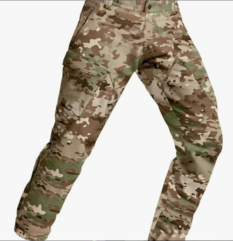 Зимние мужские штаны флисовые водонепроницаемые тактические военные камуфляж ВСУ мультикам CQR Soft Shell, 7884565488-XL-38/34
