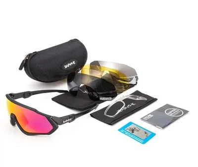Сонцезахисні окуляри KapVoe KE9408 лінзи Polarized UV400 5 лінз Black