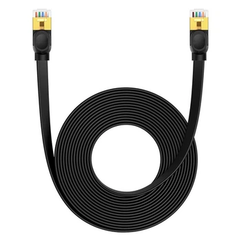 Патч Корд Сетевой Кабель LAN Baseus Cat 7 Ethernet UTP Patch Cable RJ45-RJ45 |до 10Гбит/с| 8 м | Черный