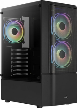 Корпус Aerocool Quantum Mesh Black Mid Tower FRGB side panel