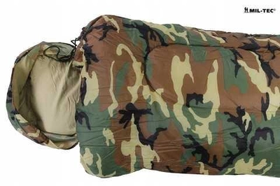 Спальный мешок военнополевой Mil-Tec С капюшоном 185х75 Мультикам Камуфляж (4046872175800)