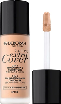 Тональна основа Deborah Extra Cover 24ore 2 in 1 Foundation&Concealer SPF20 0 Fair Rose 30 мл (8009518333909)
