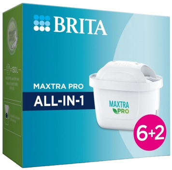 Wkład do dzbanków filtrujących Brita Maxtra Pro All-In-1, 6 + 2szt. (4006387129484)