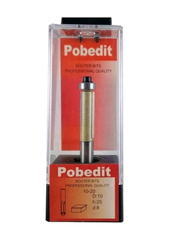 Фреза обкаточная прямая двухножевая с нижним подшипником D-10 мм, d-8 мм Pobedit P-1020-08-1025