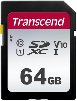Карта памяти SDXC 64GB UHS-I/U3 Class 10 Transcend 300S (TS64GSDC300S)