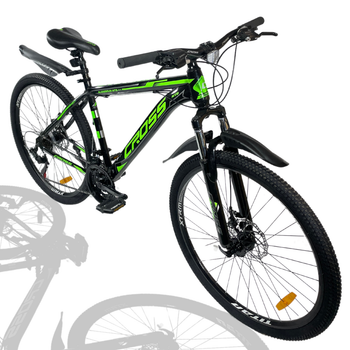 Горный велосипед Cross Stinger 27.5" Черно-Зеленый 18" рама / рост от 170 - 185 см