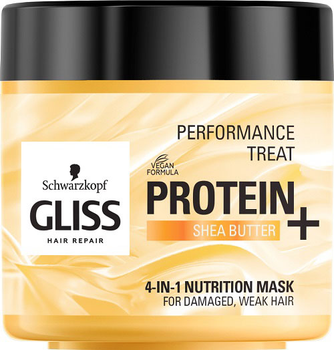 Маска для волосся Gliss Performance Treat 4-in-1 Nutrition protein + shea butter для пошкодженого та слабкого волосся 400 мл (90443091)