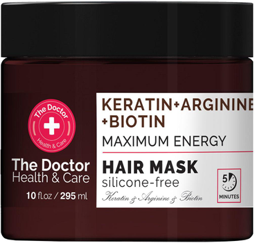 Маска для волосся The Doctor Health & Care з кератином, аргініном та біотином для зміцнення волосся 295 мл (8588006042566)