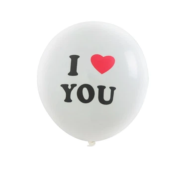 Кулі латекс 12" 30 см з написом I love you Білий Упаковка 5 шт