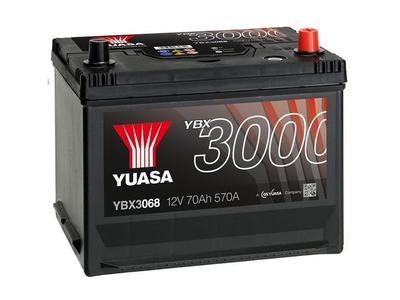 Батарея аккумуляторная Yuasa YBX3000 SMF 12В 70Ач 570A(EN) R+(YBX3068) пр-во YUASA