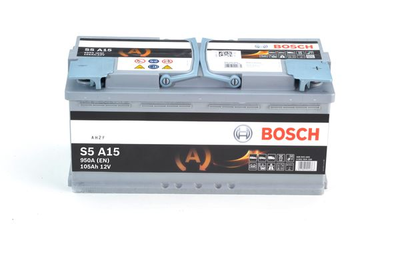 Аккумуляторная батарея 105Ah/950A (394x175x190/+R/B13) (Start-Stop AGM)(0092S5A150) пр-во BOSCH